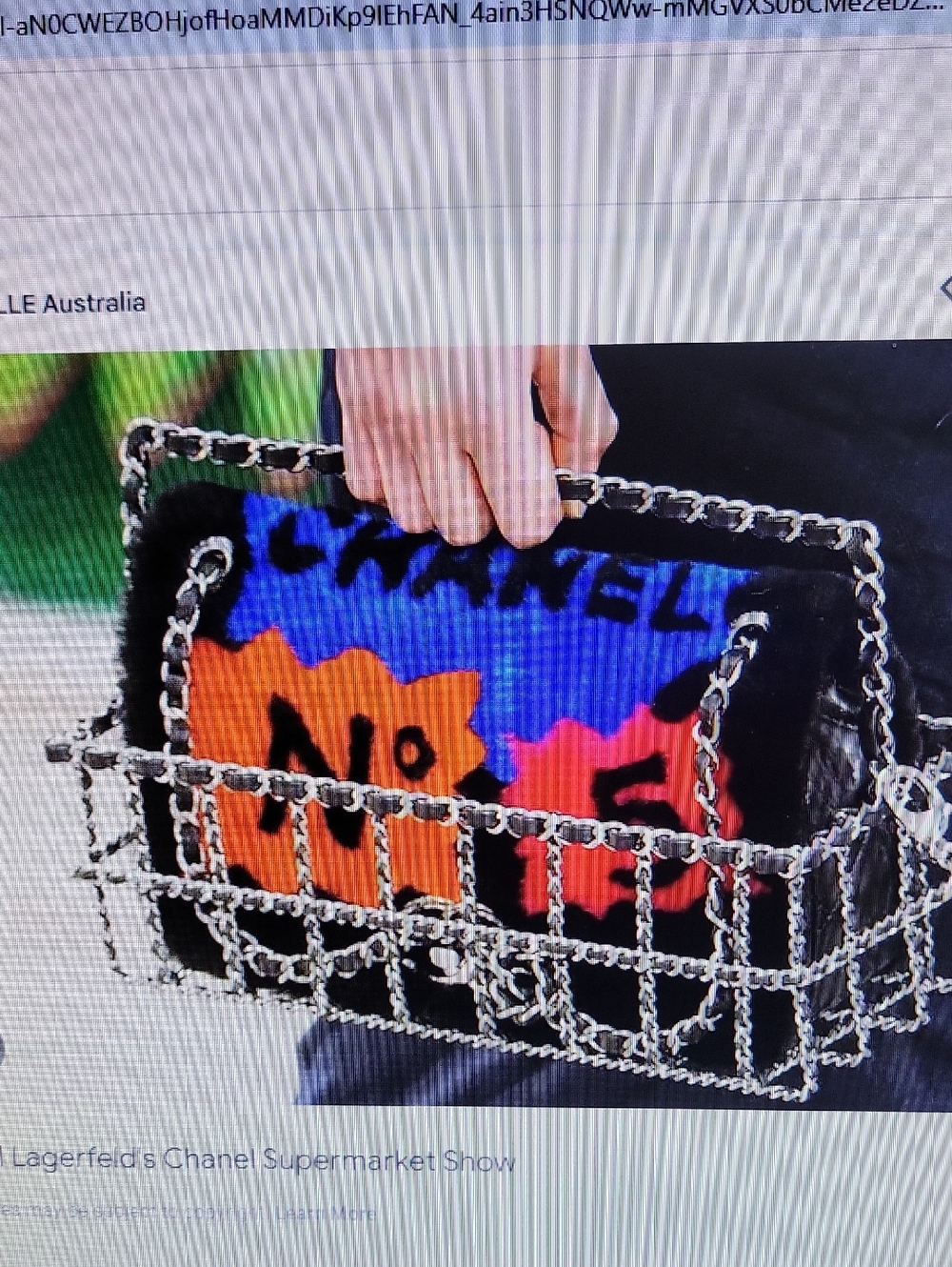 Limited Edition CHANEL Lagerfeld's Pop Art No.5 Shearling & Lamb Maxi Flapbag